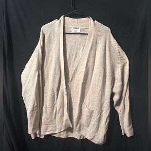 Cozy Beige Knit Open-Front Sweater